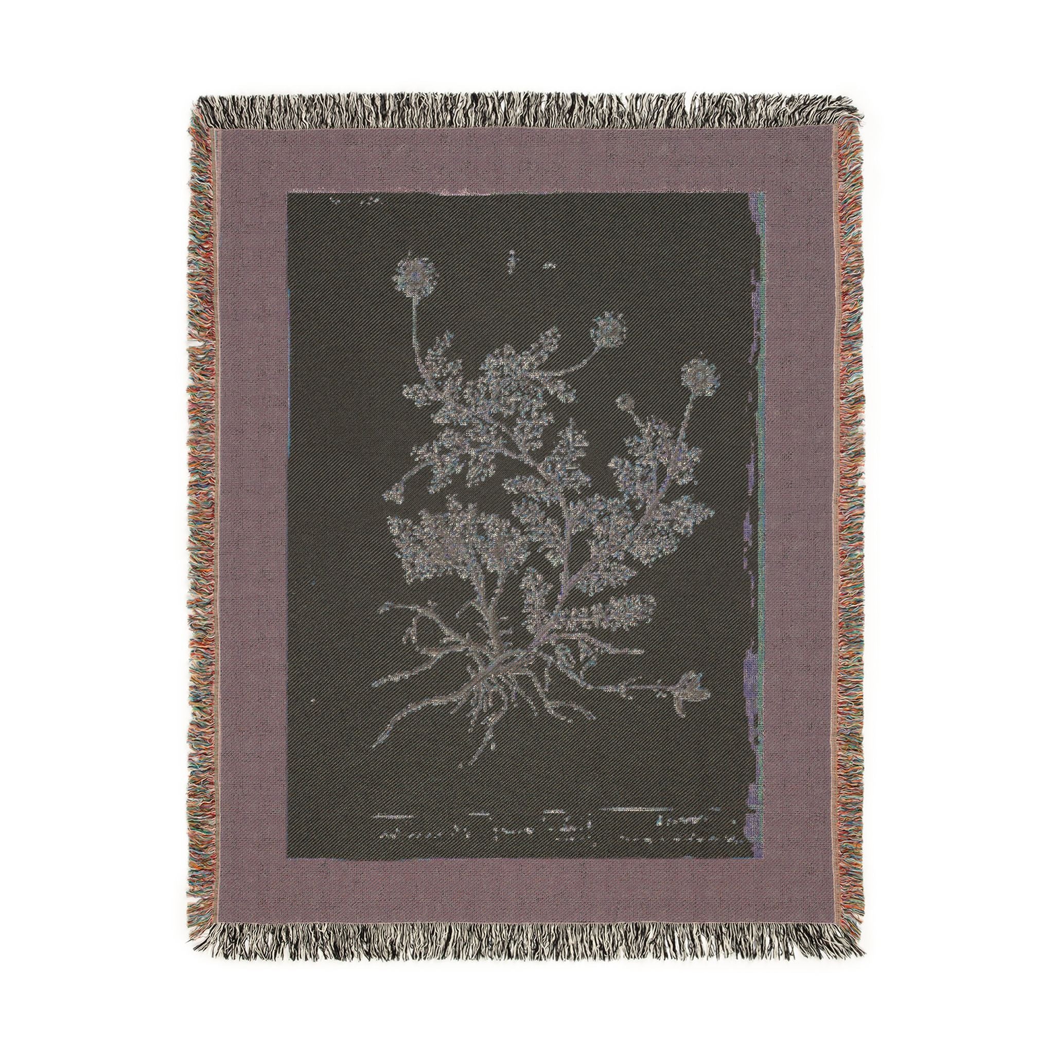 A Curious Herbal Camomile Woven Blanket, Elizabeth Blackwell, Vintage Botanical Art