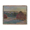 Stacks of Wheat (End of Summer) Woven Blanket, Claude Monet, Impressionist Art Throw