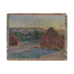 Stacks of Wheat (End of Summer) Woven Blanket, Claude Monet, Impressionist Art Throw