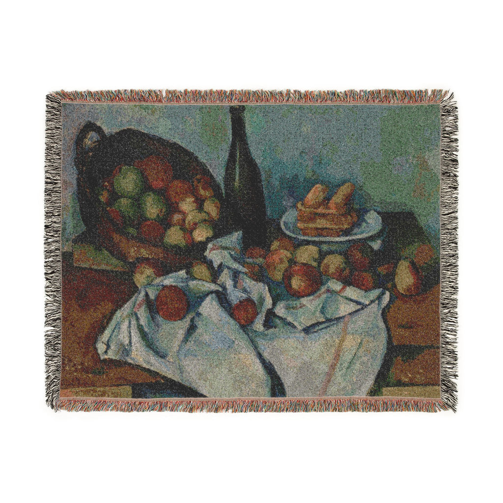 A Basket of Apples Woven Blanket, Paul Cézanne, Post-Impressionist Still Life Art