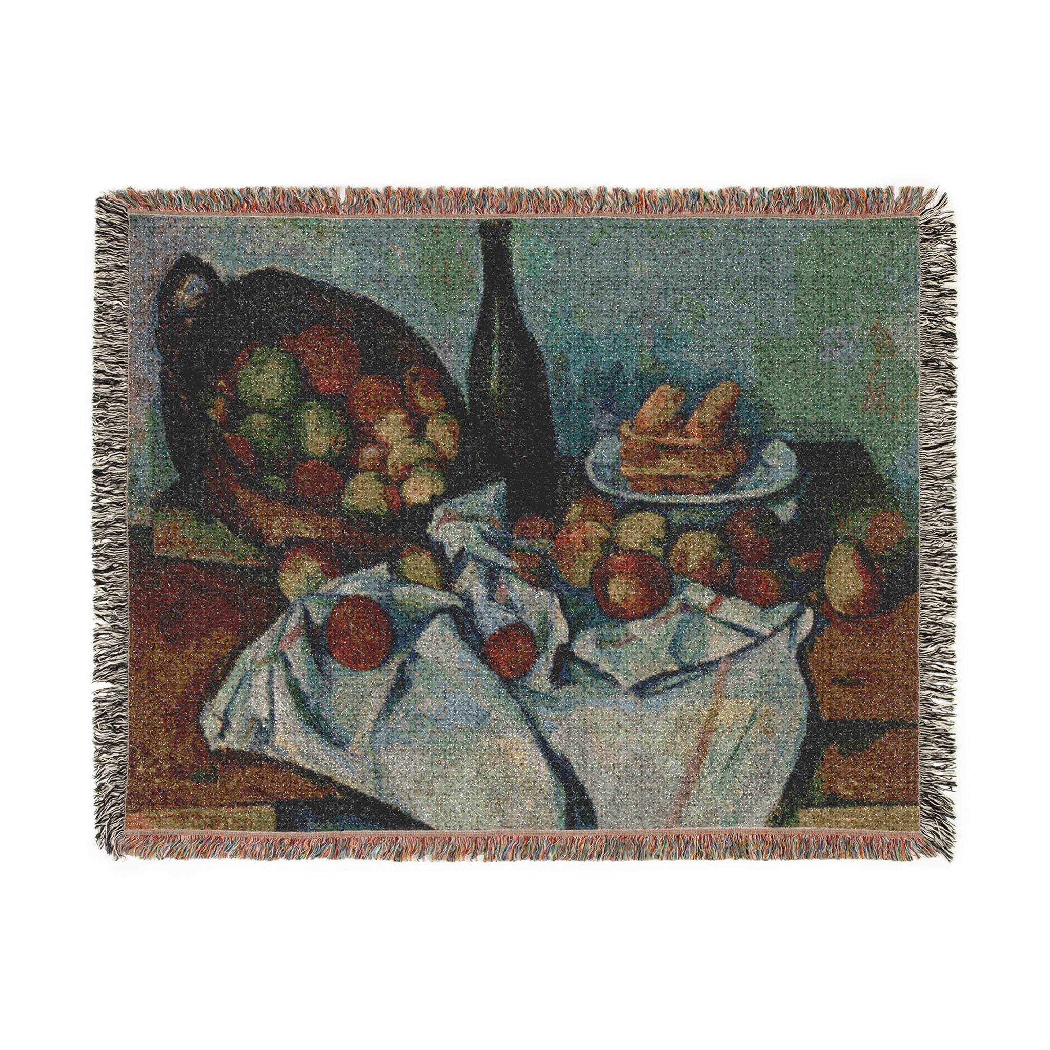 A Basket of Apples Woven Blanket, Paul Cézanne, Post-Impressionist Still Life Art