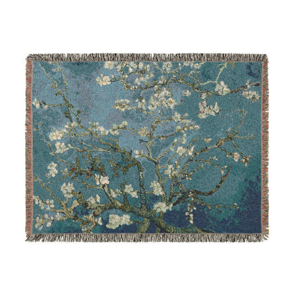 Almond Blossom Woven Blanket, Vincent van Gogh, Floral Fine Art Throw