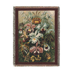 Orchidae Orchids Woven Blanket, Ernst Haeckel, Vintage Botanical Art