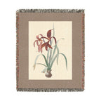 Amaryllis Formosissima Woven Blanket, Pierre-Joseph Redouté, Vintage Botanical Art Throw