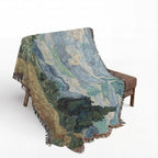 Wheat Field with Cypresses Woven Blanket, Vincent van Gogh, Fine Art Throw