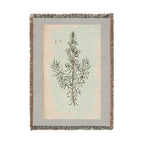 A Curious Herbal Rosemary Woven Blanket, Elizabeth Blackwell, Vintage Botanical Art Throw
