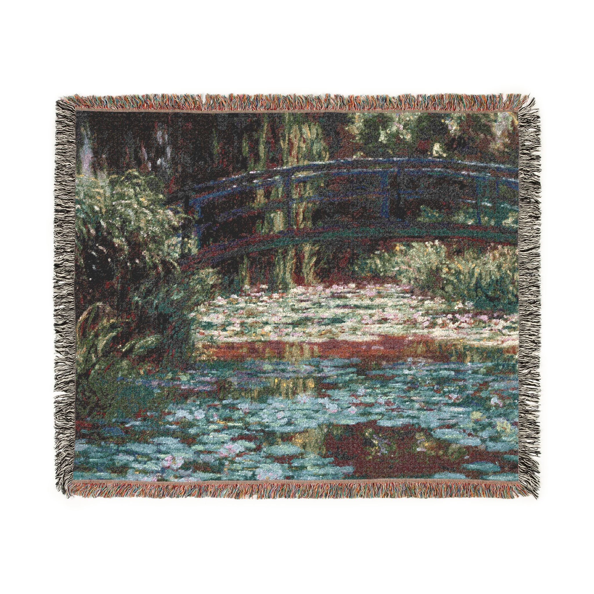 Water Lily Pond Woven Blanket, Claude Monet, Impressionist Art Throw