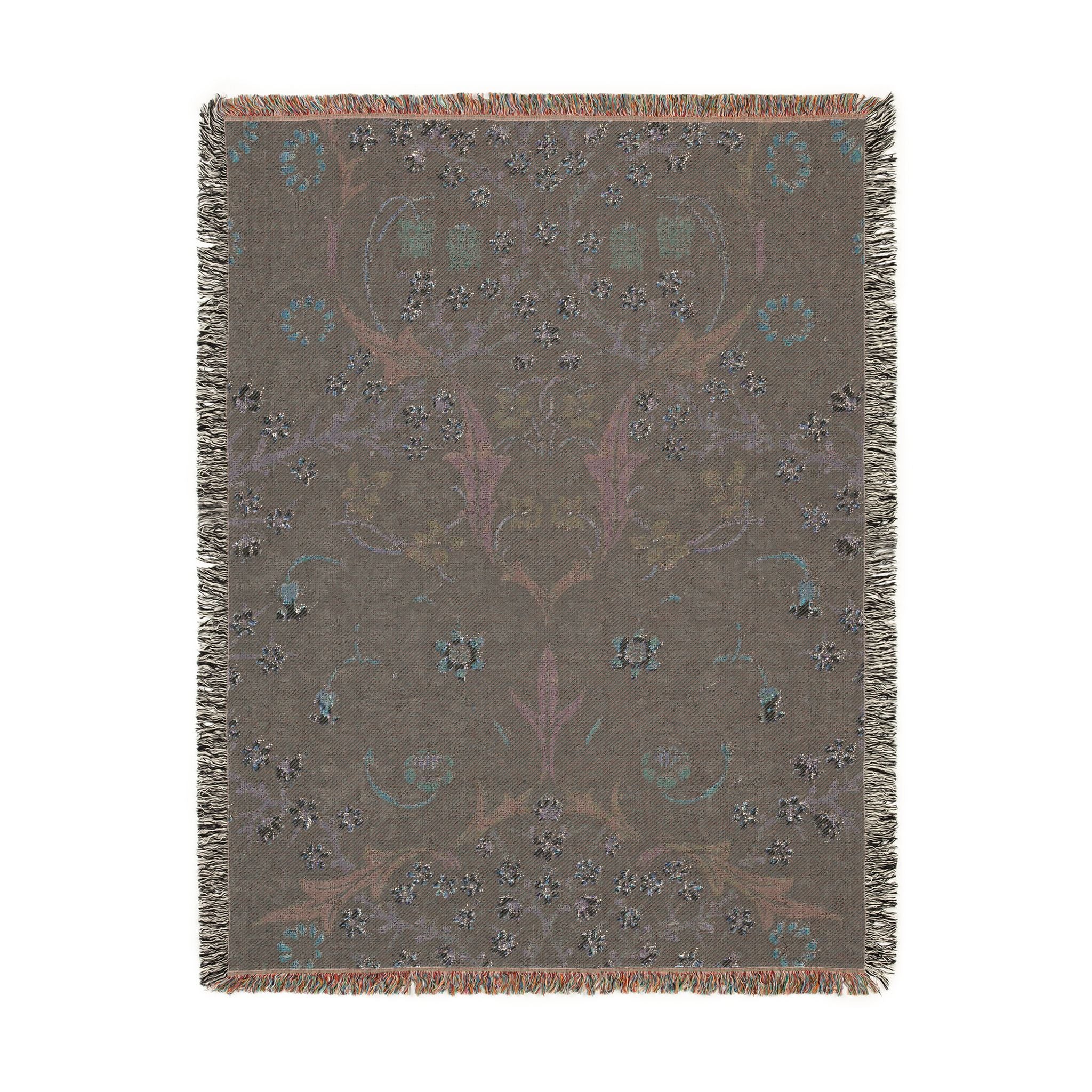 Blackthorn Woven Blanket, John Henry Dearle, Arts and Crafts Floral Art Throw