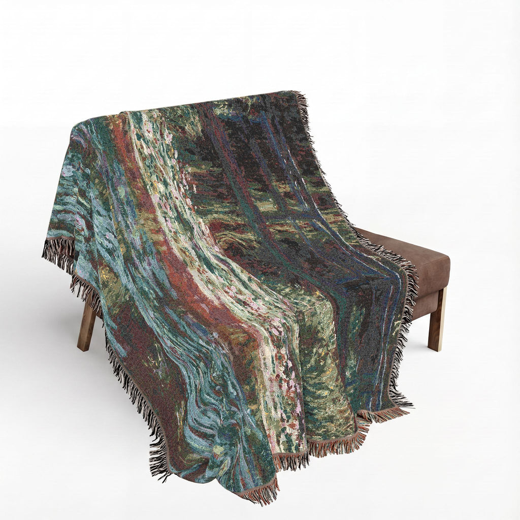 Water Lily Pond Woven Blanket, Claude Monet, Impressionist Art Throw
