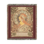 Zodiaque Woven Blanket, Alphonse Mucha, Art Nouveau Zodiac Art