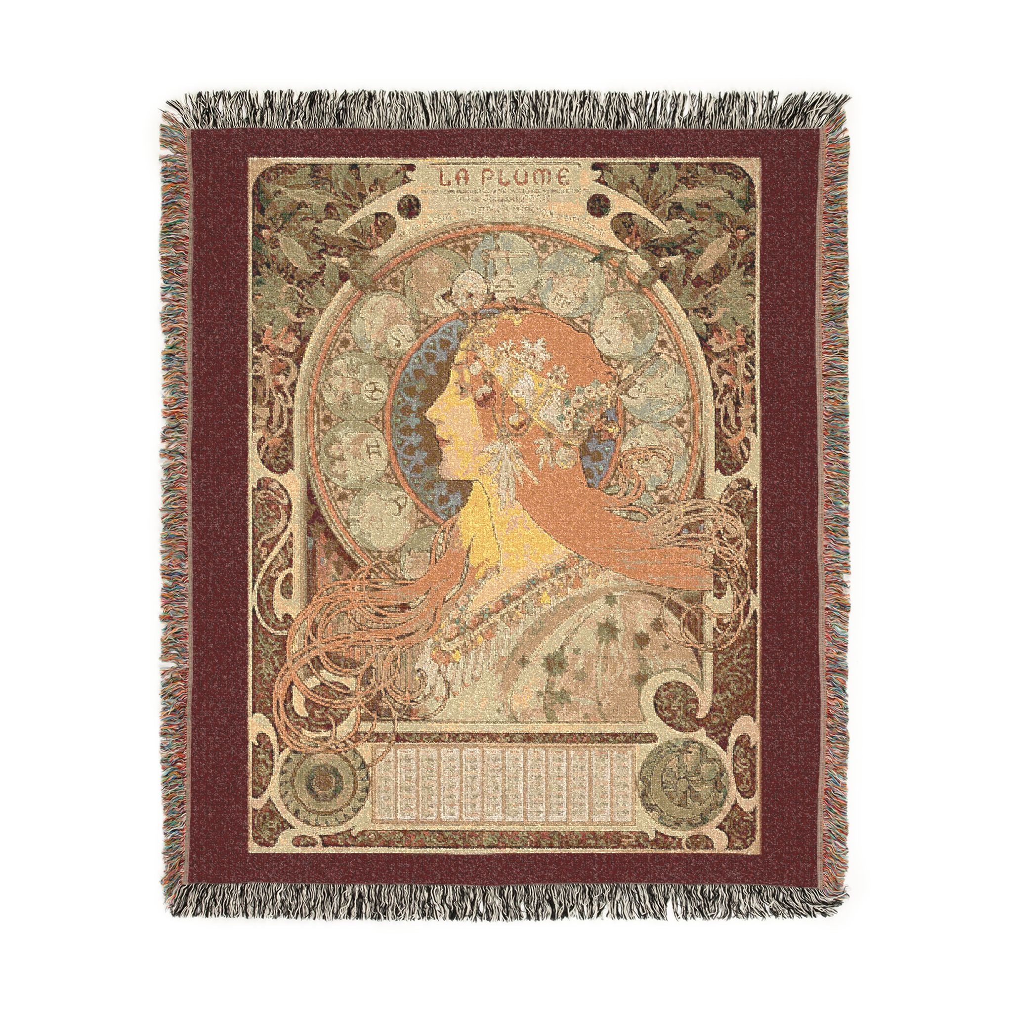 Zodiaque Woven Blanket, Alphonse Mucha, Art Nouveau Zodiac Art