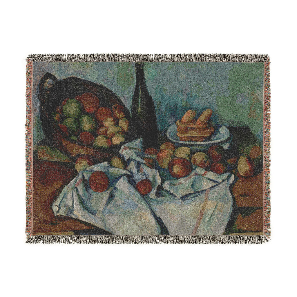A Basket of Apples Woven Blanket, Paul Cézanne, Post-Impressionist Still Life Art
