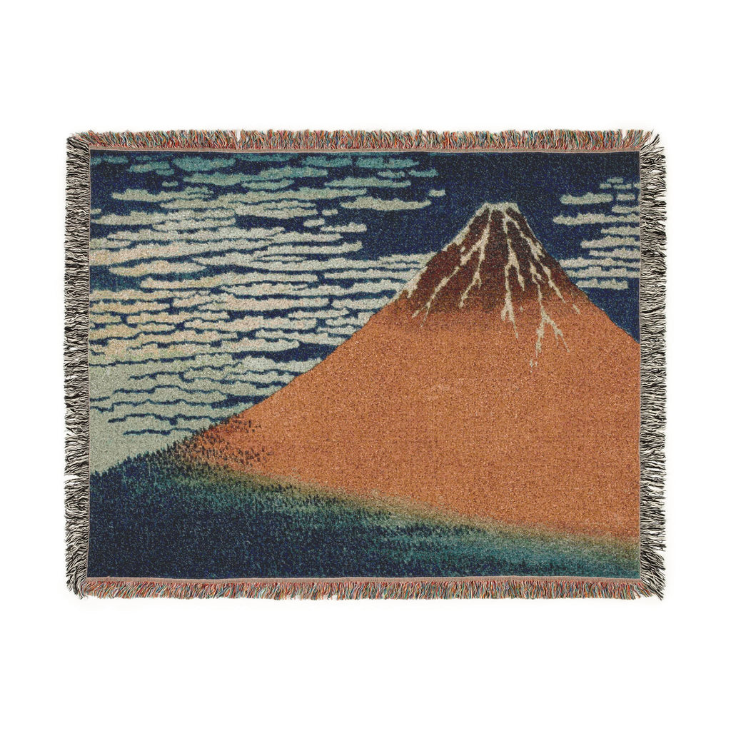 A Mild Breeze on a Fine Day Woven Blanket, Katsushika Hokusai, Japanese Landscape Art