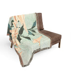 Lilies Woven Blanket, Katsushika Hokusai, Japanese Botanical Art Throw