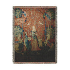 The Lady and the Unicorn Smell Woven Blanket, Medieval Tapestry Art Throw