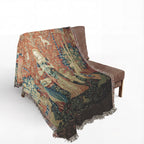 The Lady and the Unicorn Smell Woven Blanket, Medieval Tapestry Art Throw
