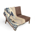 The Great Wave off Kanagawa Woven Blanket, Katsushika Hokusai, Japanese Ukiyo-e Art Throw