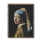 Girl with a Pearl Earring Woven Blanket, Johannes Vermeer, Dutch Golden Age Art