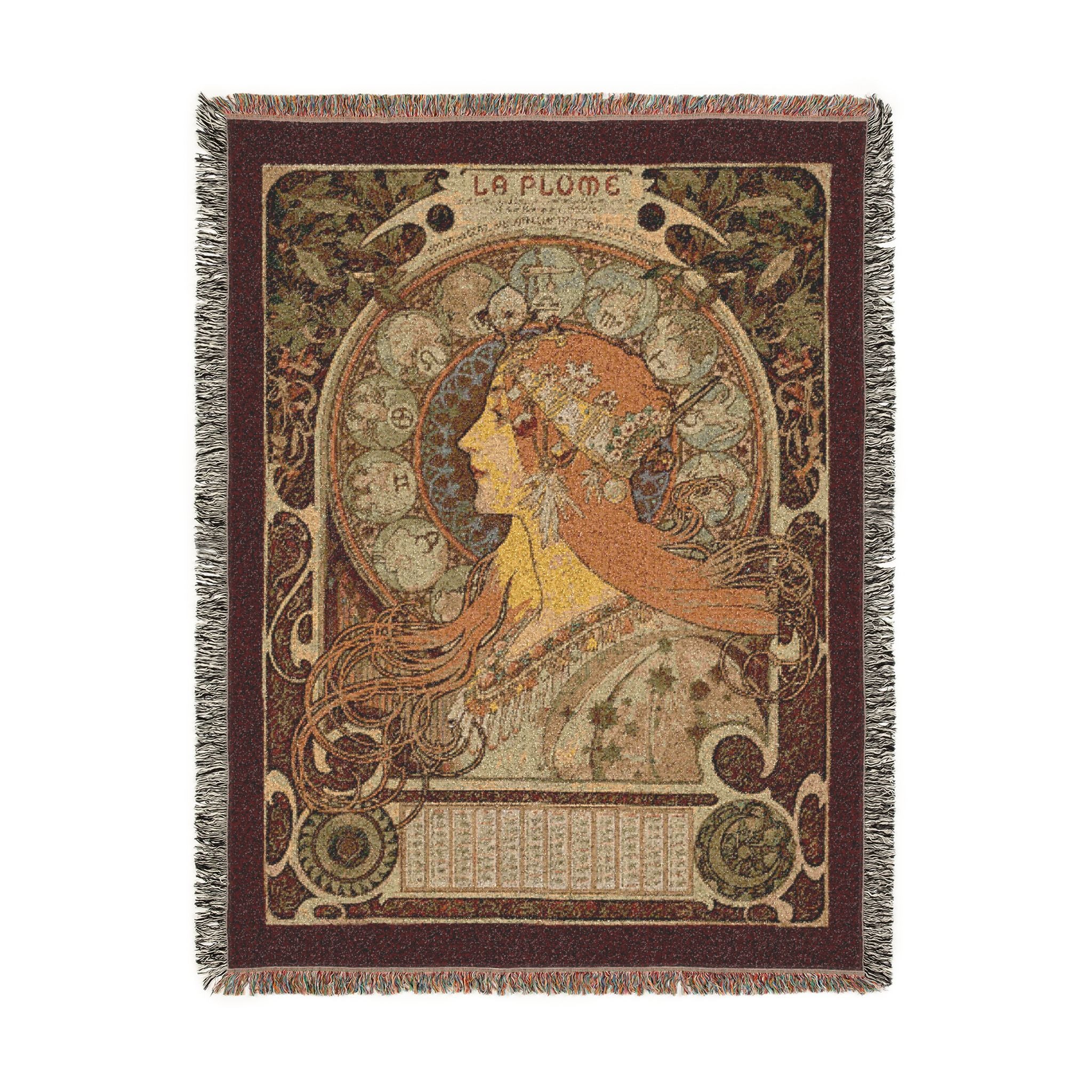 Zodiaque Woven Blanket, Alphonse Mucha, Art Nouveau Zodiac Art