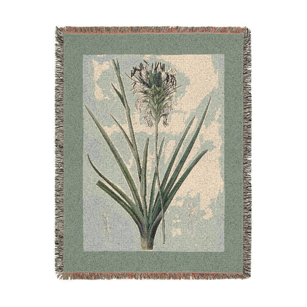 Agave Spicata Woven Blanket, Pierre-Joseph Redouté, Vintage Botanical Art Throw