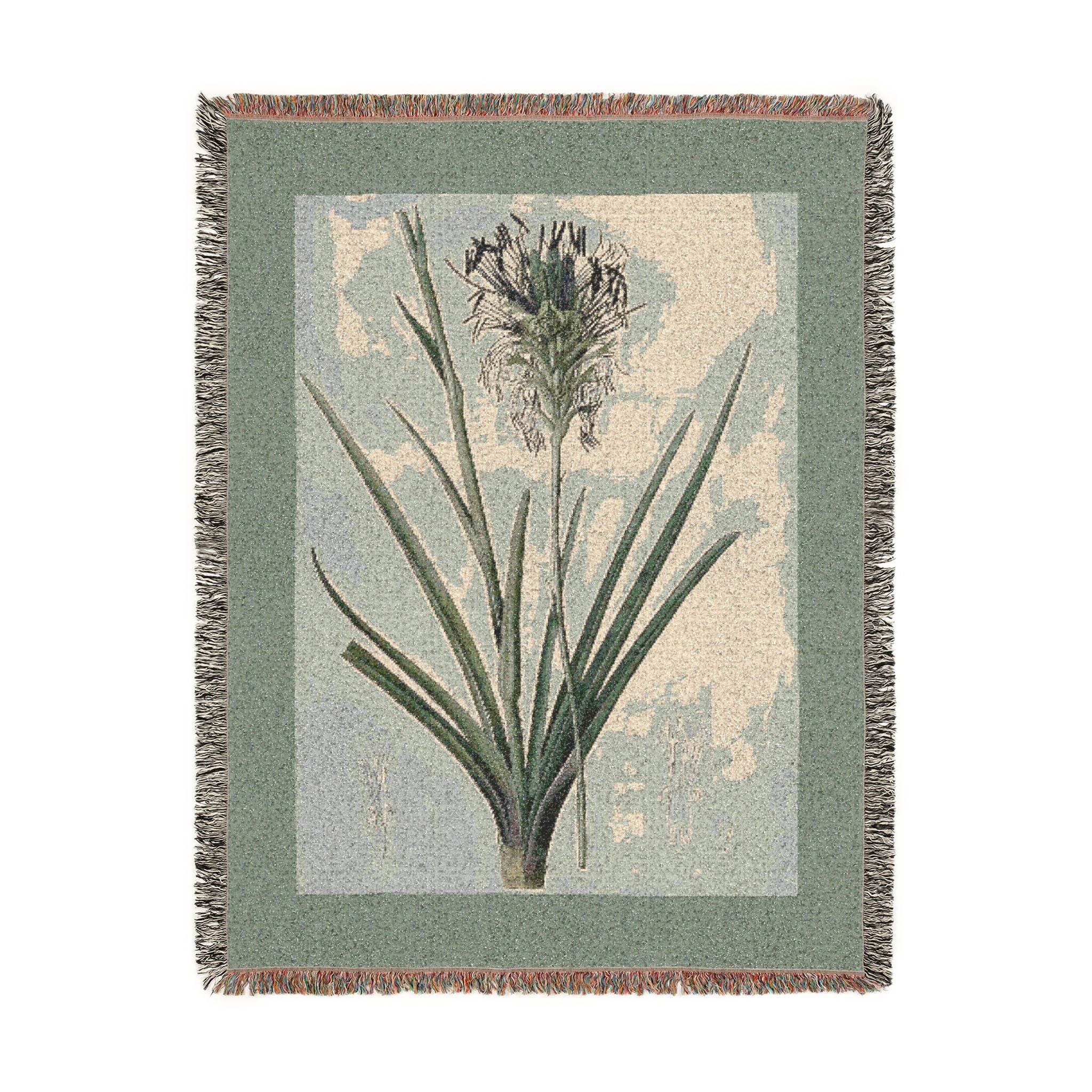 Agave Spicata Woven Blanket, Pierre-Joseph Redouté, Vintage Botanical Art Throw