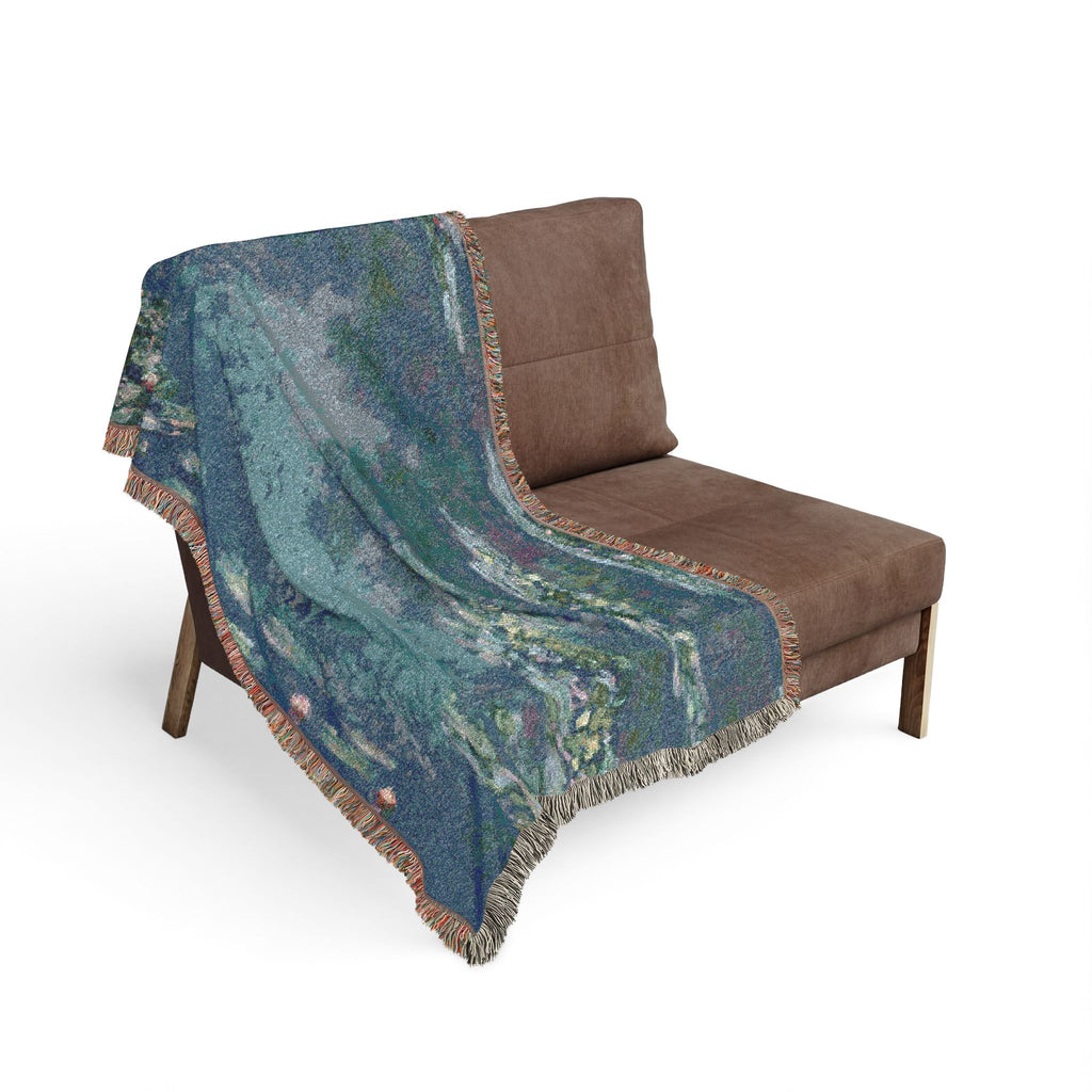 Water Lilies Woven Blanket, Claude Monet, Impressionist Fine Art Throw