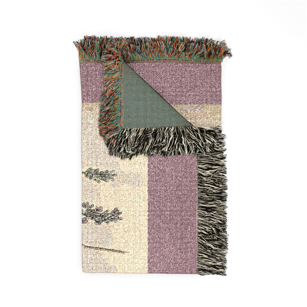 A Curious Herbal Lavender Woven Blanket, Elizabeth Blackwell, Vintage Botanical Art Throw