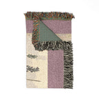 A Curious Herbal Lavender Woven Blanket, Elizabeth Blackwell, Vintage Botanical Art Throw