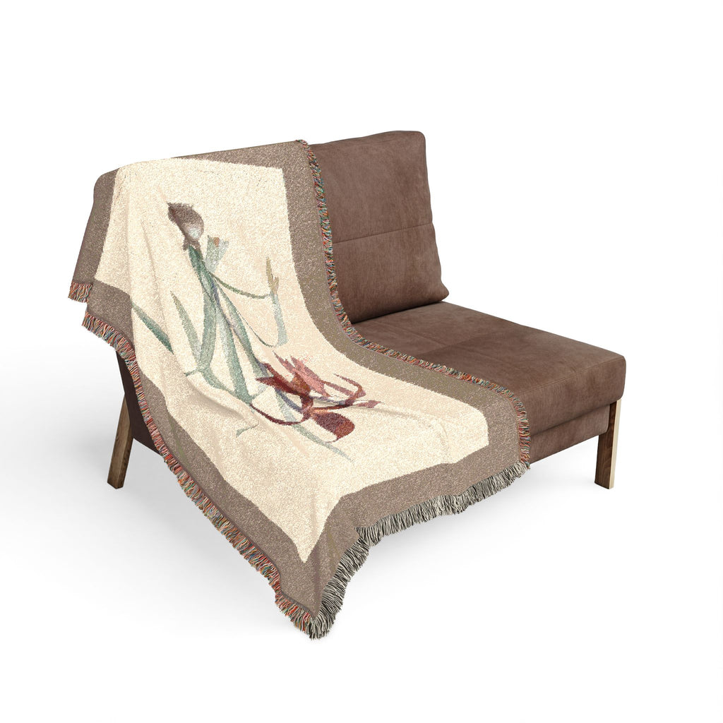 Amaryllis Formosissima Woven Blanket, Pierre-Joseph Redouté, Vintage Botanical Art Throw