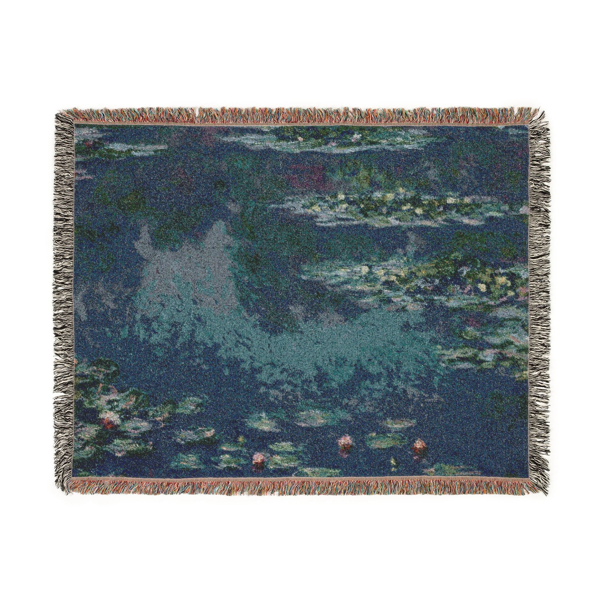 Water Lilies Woven Blanket, Claude Monet, Impressionist Fine Art Throw