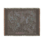 The Unicorn Crosses a Stream Woven Blanket, Medieval Unicorn Tapestry Art Throw