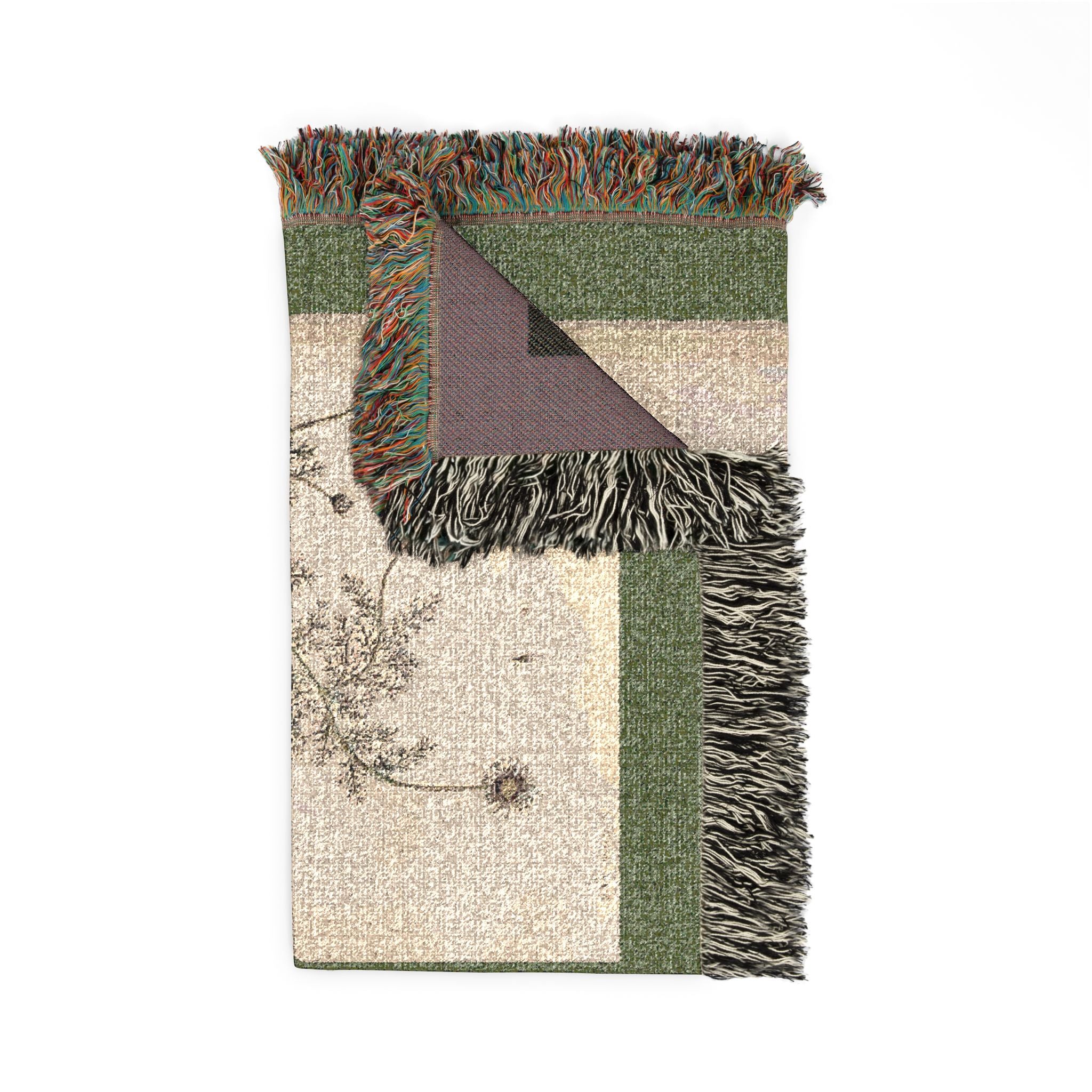 A Curious Herbal Camomile Woven Blanket, Elizabeth Blackwell, Vintage Botanical Art
