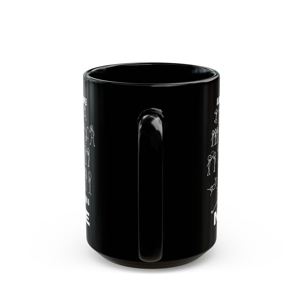 A Large Group of People Is Called a Nope Coffee Mug, Funny Introvert Humor, Black Ceramic