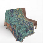 Irises Woven Blanket, Vincent van Gogh, Fine Art Floral Throw