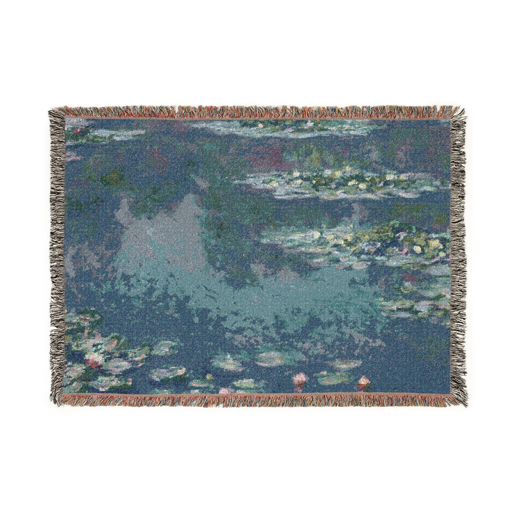 Water Lilies Woven Blanket, Claude Monet, Impressionist Fine Art Throw