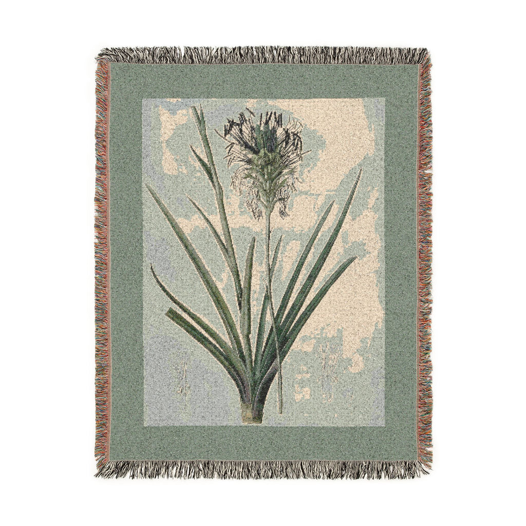 Agave Spicata Woven Blanket, Pierre-Joseph Redouté, Vintage Botanical Art Throw