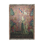 The Lady and the Unicorn Touch Woven Blanket, Medieval Tapestry Art Throw