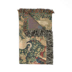 The Unicorn Purifies Water Woven Blanket, Medieval Unicorn Tapestry Art Throw