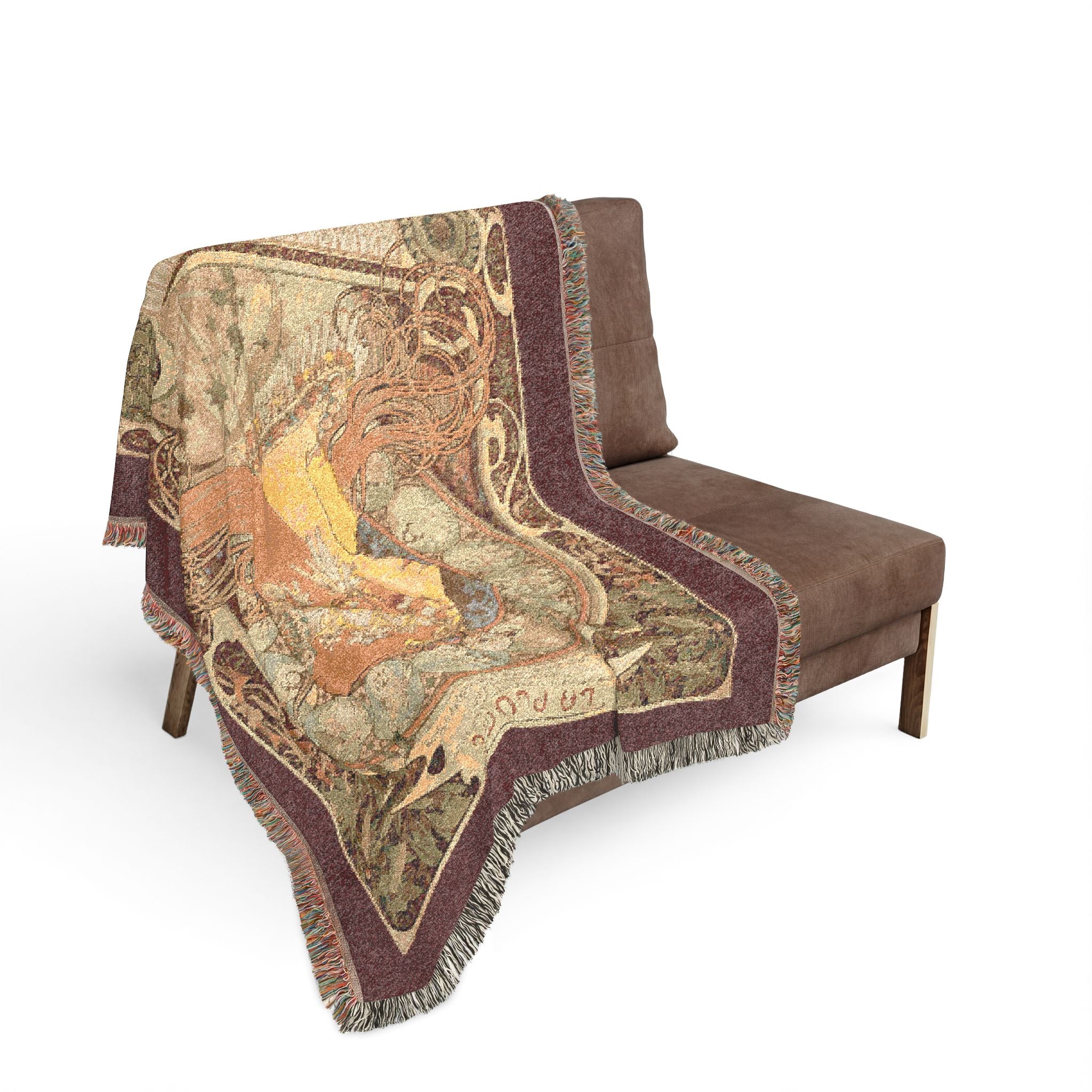 Zodiaque Woven Blanket, Alphonse Mucha, Art Nouveau Zodiac Art
