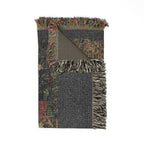 The Hunters Return to the Castle Woven Blanket, Medieval Unicorn Tapestry Art Throw