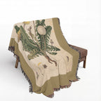 Leontodon Taraxacum Dandelion Woven Blanket, Flora Londinensis, Vintage Botanical Art