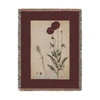 Papaver Rhoeas Poppy Woven Blanket, Flora Londinensis, Vintage Botanical Art
