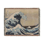 The Great Wave off Kanagawa Woven Blanket, Katsushika Hokusai, Japanese Ukiyo-e Art Throw