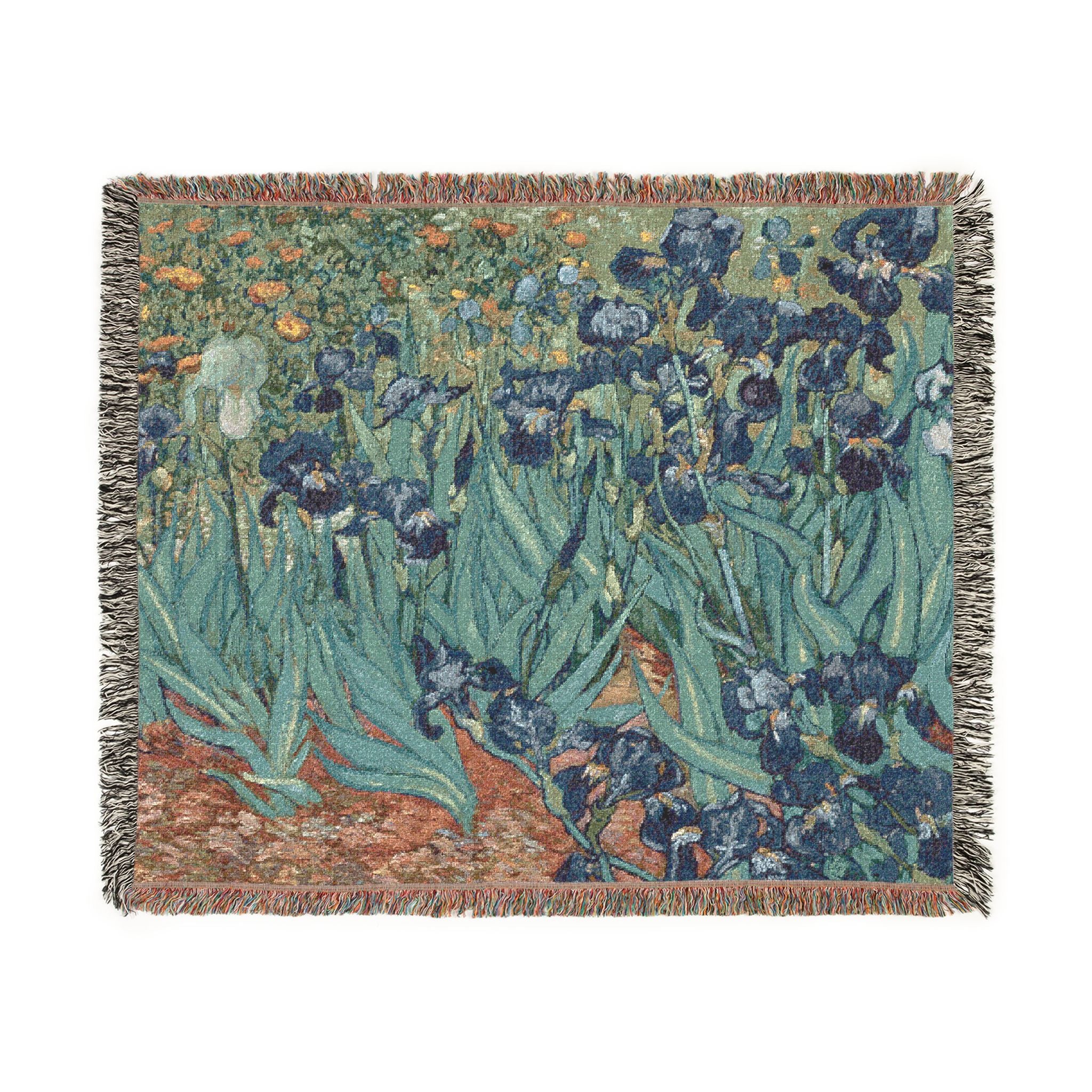 Irises Woven Blanket, Vincent van Gogh, Fine Art Floral Throw