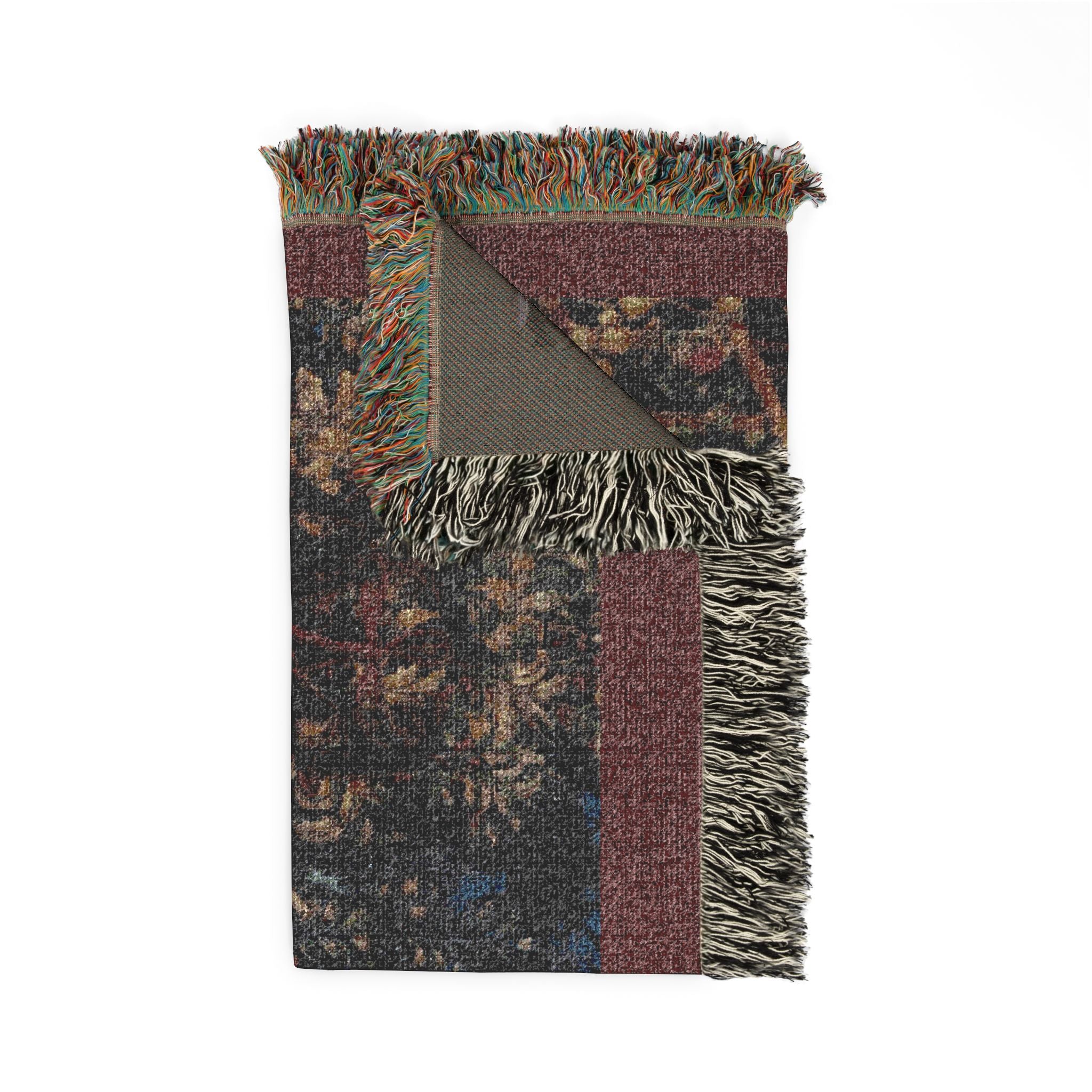 The Mystic Capture of the Unicorn Woven Blanket, Medieval Unicorn Tapestry Art Throw