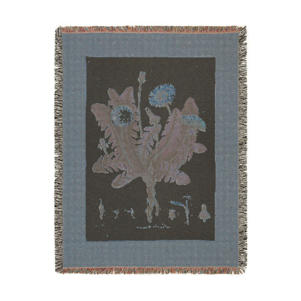 Leontodon Taraxacum Dandelion Woven Blanket, Flora Londinensis, Vintage Botanical Art