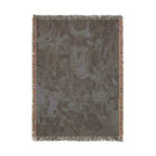 The Hunters Return to the Castle Woven Blanket, Medieval Unicorn Tapestry Art Throw