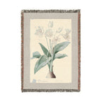 Crinum Giganteum Woven Blanket, Pierre-Joseph Redouté, Vintage Botanical Art Throw