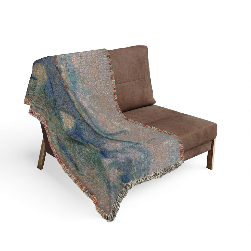 Waterloo Bridge, Gray Day Woven Blanket, Claude Monet, Impressionist London Art
