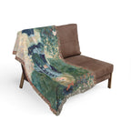 A Girl with a Watering Can Woven Blanket, Pierre-Auguste Renoir, Impressionist Art Throw
